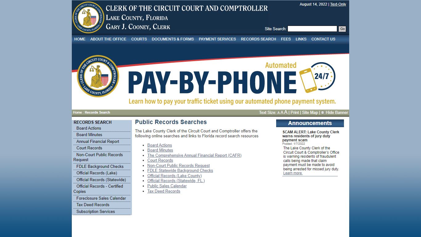 Public Record Searches - Lake County Clerk of Circuit ...
